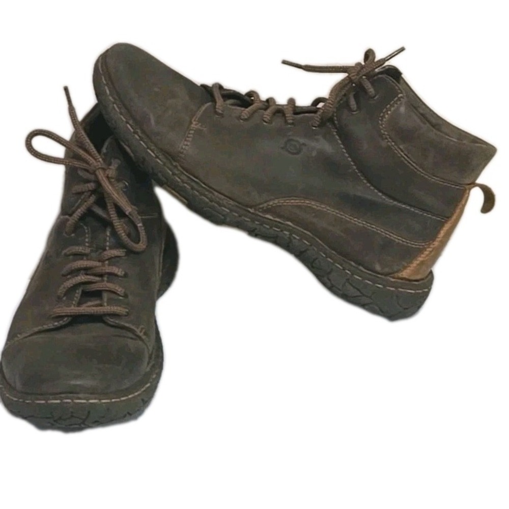 Born Nigel Hiking Boots Mens 9.5 Brown Distressed Leather‎  Opanka Handcrafted